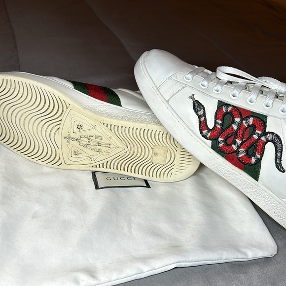 Gucci Ace Embroidered Snake men’s Sneakers. Size US 10. - Picture 11 of 15